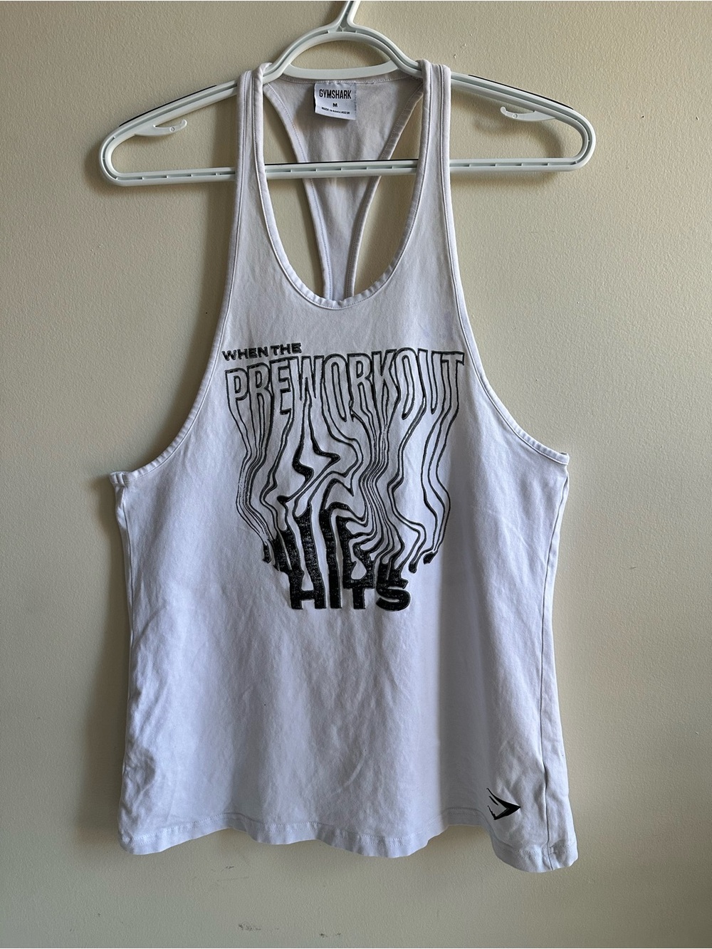 Gymshark White Racerback Tank Top